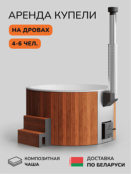 Аренда купели с подогревом на дровах Scandinaf Furako 200, 4-6 чел., 1 день, доставка
