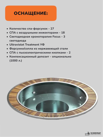 Встраиваемое джакузи Scandinaf Orbion 230, до 6 чел.