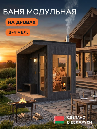 Уличная баня, уличная сауна Scandinaf Steam, 2,3х2,1м, 2-4 чел., серый