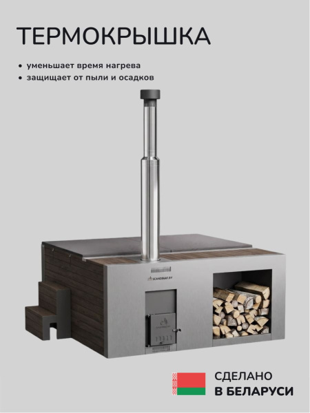 Купель с подогревом на дровах Scandinaf Elite 320, 4-6 чел., AISI 304, коричневый