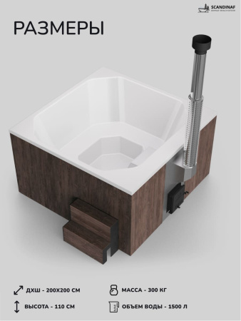 Аренда купели с подогревом на дровах Scandinaf Thermal 200, 6-8 чел.