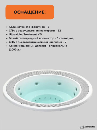 Встраиваемое джакузи Scandinaf Martinique 250, до 6 чел.