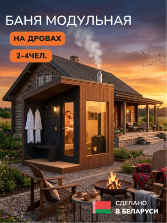 Уличная баня, уличная сауна Scandinaf Steam, 2,3х2,1м, 2-4 чел., морёный натуральный